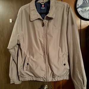 Chaps Tan Windbreaker Jacket Classic Design
